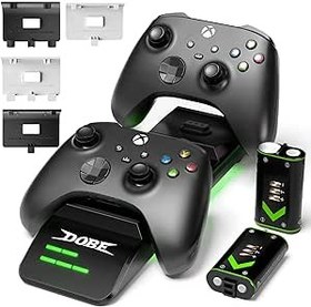 Resim Tawd Xbox Serisi X/S/One/Elite/Çekirdek Denetleyicileri için Xbox Denetleyici Şarj İstasyonu. 4 Kapak Paketi ve 2 Şarj Edilebilir Pilli (2000mAh) Şarj Yuvası içerir. 