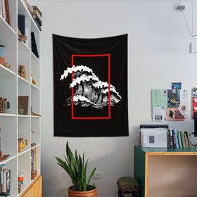 Resim Perspektif Kanagawa Dalgası Duvar Örtüsü - 100 cm x 135 cm 