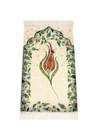 Resim Çocuk Seccadesi - Lale Desenli - Turuncu Renk 