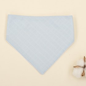 Resim Diş Kaşıyıcı - Emzik Askısı - Salya Önlük Seti - Bebe Mavi Muslin 