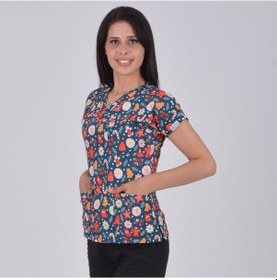 Resim Yılbaşı Desenli Likralı Üst Forma 