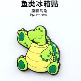 Resim Geeksen Deniz Balıkları Figürlü Yumuşak Jeli Manyetik Buzdolabı Sticker - Oturan Kaplumbağa, Çocuk Eğitimi Ve Dekorasyon İçin 