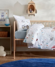 Resim özgürce Renkli Bebek Retro Araba Temalı Nevresim Takımı, Yumuşak ve Konforlu Design 