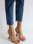 Resim CHARLIE'SSHOES Taş Detaylı Kadeh Topuklu Terlik 