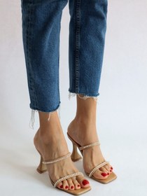 Resim CHARLIE'SSHOES Taş Detaylı Kadeh Topuklu Terlik 