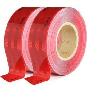 Resim 1 Rulo DOT-C2 Yüksek Görünürlük Reflektörlü Bant, 5.08 cm x 10.06 metre - Su Geçirmez Kendinden Yapışkanlı Güvenlik Uyarı Şeridi, Dayanıklı Her Hava Koşuluna Uygun Reflektörlü Bant Römorklar, Kamyonlar, Kamyonetler, Bisikletler, Kasklar, Tekneler, İşaretler İçin - PET Malzeme, Ahşap, Plastik, Cam, Metal, Alçıpan Yüzeyler İçin Uygun 