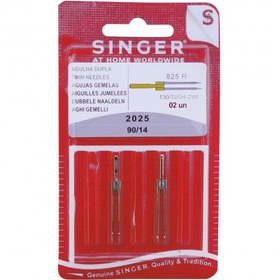 Resim Singer 2025 -14 Nervür Çiftli İğne 3 Mm (2 Adet) Singer