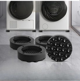 Resim Fochsia Gri 4'lü Kuvvetli Emici Sünger Ped, Çamaşır Makinesi Ve Mobilya Anti-vibrasyon Ses Önleyici 