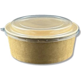 Resim Ambalajın Kraft Karton Salata Kasesi Kapaklı 1100CC 