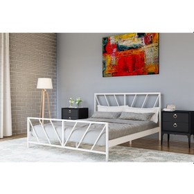 Resim Metalia Gm 227 Gözde Çift Kişilik Karyola Beyaz 140X190 