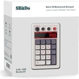 Resim 8bitdo Retro 18 Mekanik Numpad, Hesap Makinesi Modunu Destekler, Bluetooth/2.4g/kablolu Numpad Windows ve Için - N Edition 