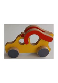 Resim Ahşap Oyuncak Araba Çekici 