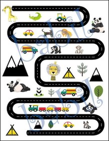 Resim Trafik Yollu Oyun Halısı Dekhera C6100 - 100X300 / Dot Taban 