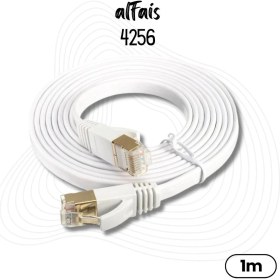 Resim Alfais Cat7 Ethernet RJ45 Modem İnternet Kablosu 1 Metre 10Gbps 600Mhz Dayanıklı Tasarım 
