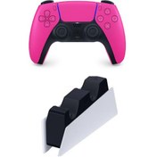 Resim PS5 Dualsense Controller Kablosuz Kumanda Nova Pembe + Sony PS5 Dualsense Şarj İstasyonu 