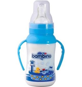 Resim Bambino Natural PP Kulplu Biberon-Mavi 150 ML 
