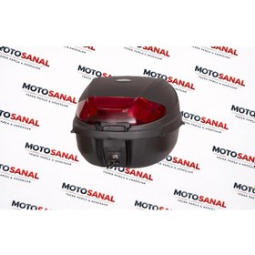 Resim Modasanal 35 Lt Motosiklet Topcase Bel Destekli Sök Tak Kilitli Arka Çanta Siyah 