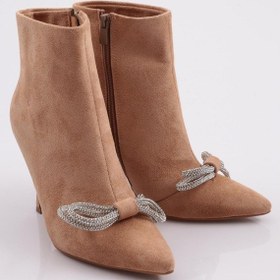 Resim Dgn 5735-424 Gümüş Fiyonk Tokali Kadin Topuklu Bot 5735-424-R0152 Bej 