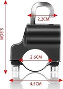 Resim burko Evrensel Motosiklet Kask Kilidi Hırsızlığa Karşı Kask Güvenlik Kilidi Metal 22mm-26mm Siyah 2 Tuşlu Set 