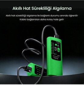 Resim Veggieg V-e112 Çantalı Kablo Bulucu Ve Poe Destekli Ethernet Ağ Kablosu Test Cihazı 