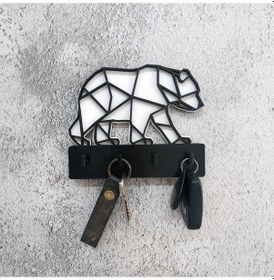 Resim Cajuart Dekoratif Geometrik Ayı Desen Duvar Askısı Anahtarlık 