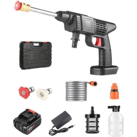 Resim ALFA AKSESUAR 03 48V Şarjlı Çift Bataryalı Taşınabilir Basınçlı Oto Yıkama Bahçe Sulama Tabancası 