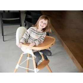 Resim Childhome Evolu 2 Mama Sandalyesi Beyaz Natural Tepsi 