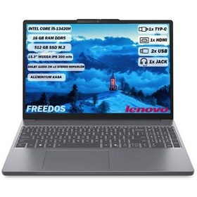 Resim Lenovo Ideapad Slim 3 15IRH10 83K1003MTR i5-13420H 16 GB 512 GB SSD 15.3" WUXGA Free Dos Dizüstü Bilgisayar 