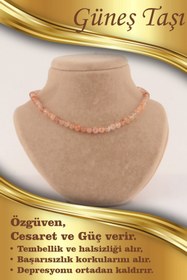 Resim OSMANLI DEĞERLİ TAŞ Sertifikalı Güneş Taşı 6mm Kolye (DÜĞÜMSÜZ) 