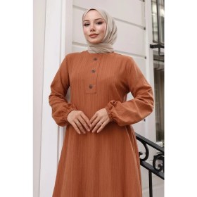 Resim Missvalle Düğmeli Tesettür Takım Taba MSV10358 