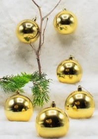 Resim Waldern Yılbaşı Çam Ağacı Süsü Gold 8 Cm 6lı Cici Top 