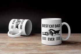 Resim Kedi Baba Kupa, En İyi Kedi Baba Kupa, Kedi Kupa, Kedi Hediye Kupa, Kedi Bi İngilizce Kupa 