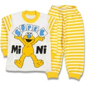 Resim SANTRALBEBE Unisex Çocuk Sarı Sevimli Canavarlı Pijama Takım 