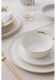 Resim Kütahya Porselen Bone V-form 24 Parça 6 Kişilik Yemek Takımı Altı 513300 
