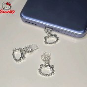 Resim Sanrio Officially Licensed for hello kitty Dust Stopper Anime Cartoon Universal Phone Dust Stopper Pendant Jewelry 
