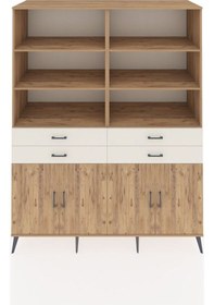 Resim Kronos Gardrop 8 Raflı 4 Çekmeceli 4 Kapaklı 176x59x221 Çam-çam/aytaşı Çam/aytaşı 