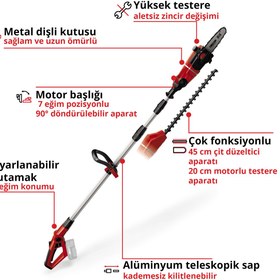 Resim Einhell Ge-hc 18 Li T - Solo, Akülü Çok Fonksiyonlu Budama - 3410800 