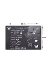 Resim Decorita Cam Ocak Arkası Koruyucu | Aşkın Tarifi | 40cm x 60cm 