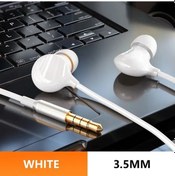 Resim 3.5mm Beyaz Usb Tip C Seramik Kablolu Kulaklık İphone 15 Pro Max Samsung Xiaomi Huawei 3.5mm Hıfı Stereo Spor Müzik Mikrofon İle 