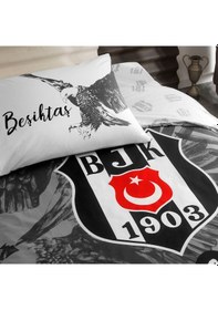 Resim Taç Lisanslı Beşiktaş Kartal Tek Kişilik Pamuk Nevresim Takımı 000000001000047335 