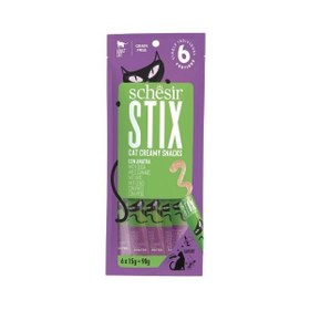 Resim Schesir Cat Stick Ördekli Sıvı Kedi Ödül Maması 1 Adet 6x15 Gr 