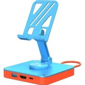 Resim Elmpaly Kırmızı Mavi Usb C Hub 4k Hdtv Pd 100w Şarj Katlanır Stand İpad İphone 15 Switch Mac 
