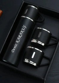 Resim OMZ 3 BARDAKLI TERMOS >550 ml Paslanmaz Çelik Gümüş 