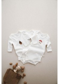 Resim Oh La La Koala 3lü Nakışlı Çıt Çıtlı Uzun Kollu Body-zıbın Model 1 Beyaz 
