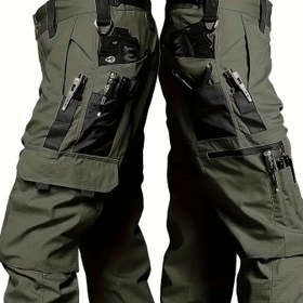 Resim Erkekler İçin Taktiksel Outdoor Pantolon - Dayanıklı Çok Cepli Tasarım, Hiking ve Kampçılık için | Esnemez Kumaş, Normal Kesim, İlkbahar/Sonbahar/Yaz Mevsimi Kullanımı (Siyah), Kamp Ekipmanı, Macera Giyim, Fonksiyonel Pantolonlar, Sağlam Malzeme, Günlük Kullanım, Maceraperestler, Yürüyüş Pantolonu, Sağlam Dikişli, Aktif Erkeklere Özel 