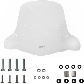 Resim GP Kompozit SYM Xpro 125 2018-2024 Uyumlu Elcikli Ön Cam Şeffaf 48 cm 