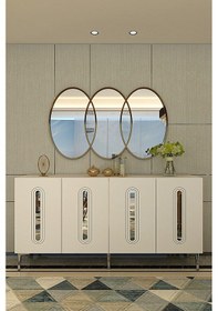 Resim Ka1520bs Rany150 Konsol, Kahve Köşesi, Tv Sehpası Beyaz-sılver 150cm Beyaz-sılver 