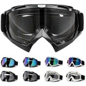 Resim Motocross Gözlükleri Mx Atv Mtb Utv Offroad Bisiklet Motosiklet Kir Bisiklet Yarış Gözlüğüsiyah Beyaz Şeffaf 