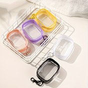 Resim 1 Adet Sevimli Şeker Renkli Mini Şeffaf PVC Fermuarlı Çanta Anahtarlık Halkalı - Şarj Cihazları, Kablolar, Kulaklıklar & Takılar için Taşınabilir Organizer - Seyahat ve Günlük Kullanım (Beyaz/Pembe/Mor/Siyah), Kablo Saklama Çantası, Eğlenceli Depolama Çözümü, Dayanıklı Fermuar Kapamalı 