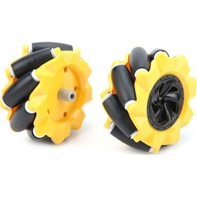 Resim 48mm Omni Mecanum Tekerlek Çifti 45 Derece Açılı 9 Roller 1:48 